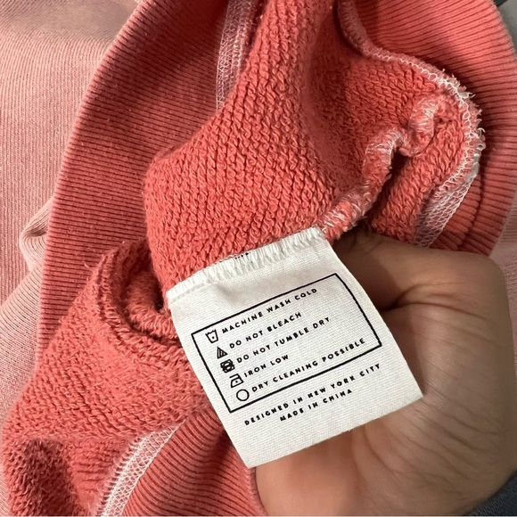 AYR Women's Sweatshirt Pink XS Cropped Crew Neck Knit Long Sleeve Relaxed Fit - Picture 8 of 9